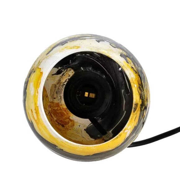 Handcrafted Multi Color Marble Painted Glass Lamp 8.5” T x 5.5” W - Picture 6 of 8